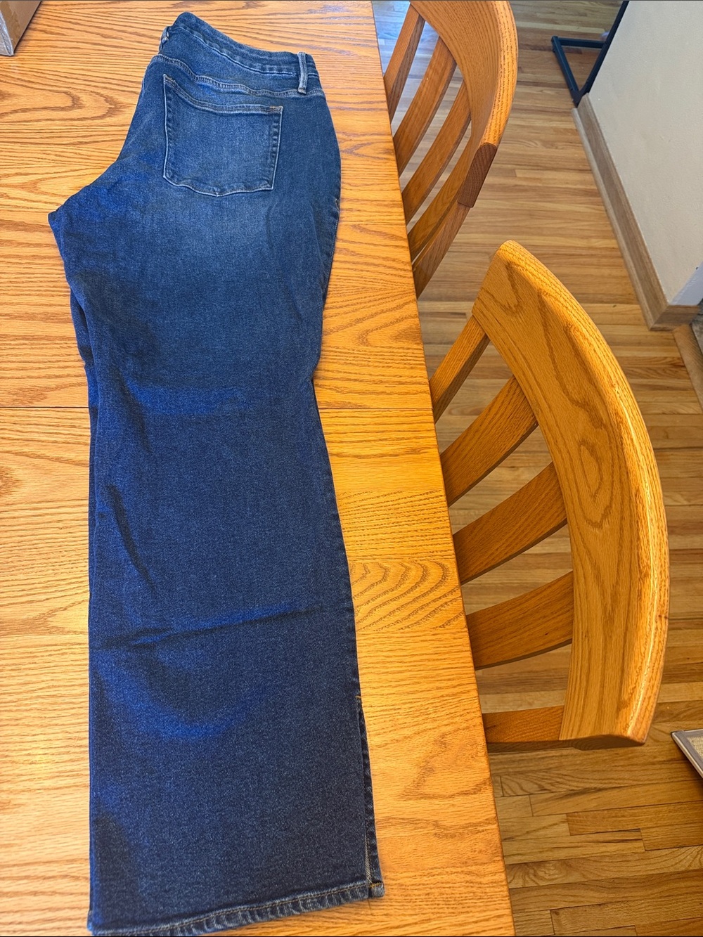 Good American Dark Blue Straight-Leg Jeans